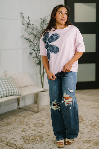 Exactly My Type Paisley Floral Applique Top -