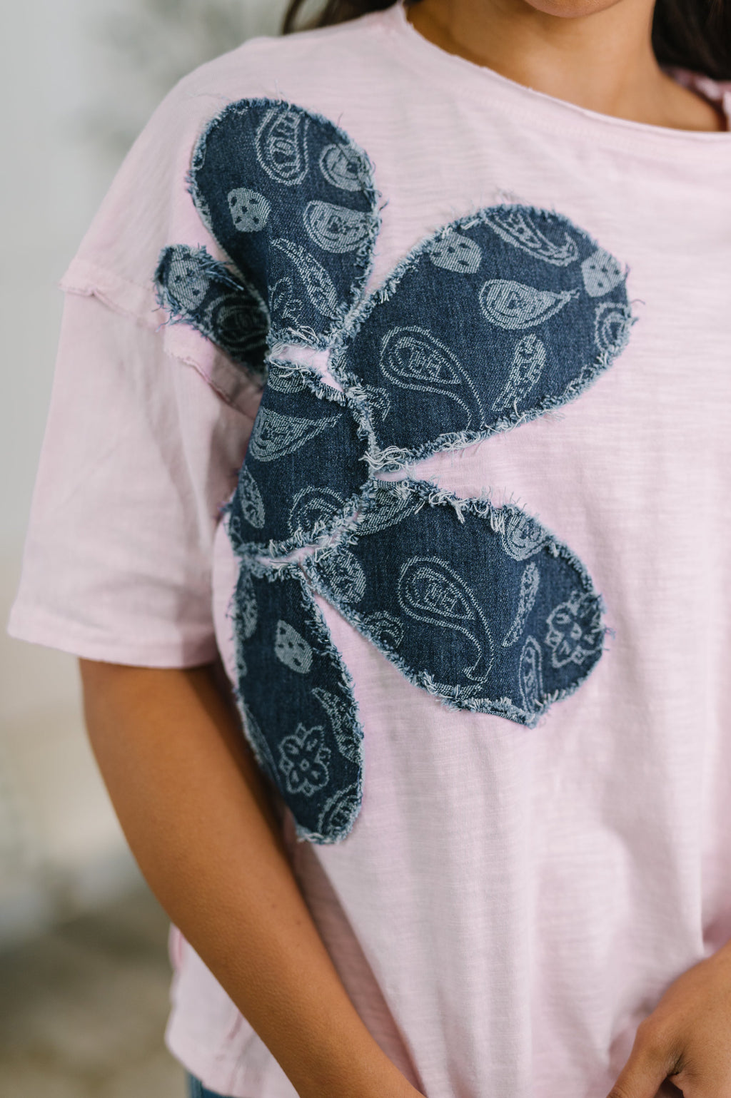 Exactly My Type Paisley Floral Applique Top -