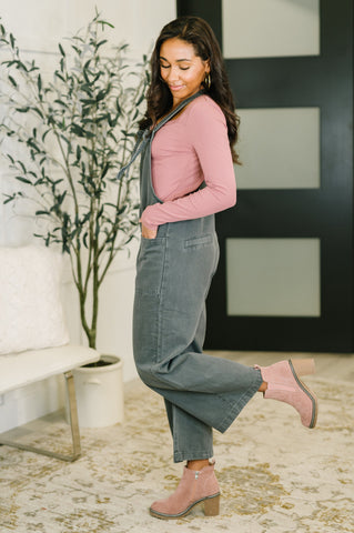 Exactly Where You Are Jumpsuit in Ash Black in - Womens photo