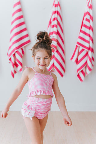 Paradise Pink Gingham High Waisted Bikini in - Swimwear photo