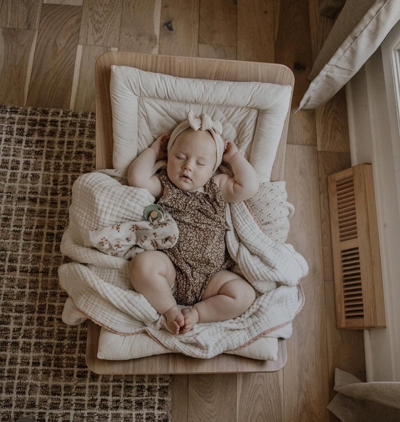 Little Mae & Co. Toffee Pointelle Knit Blanket in - photo