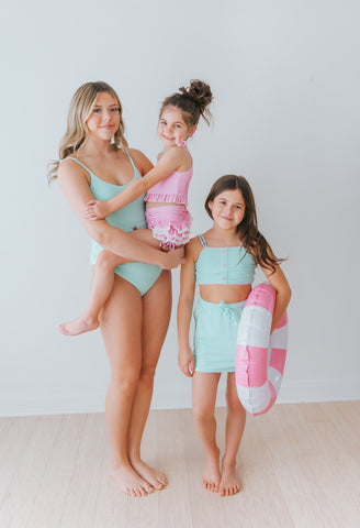 Paradise Pink Gingham High Waisted Bikini in - Swimwear photo