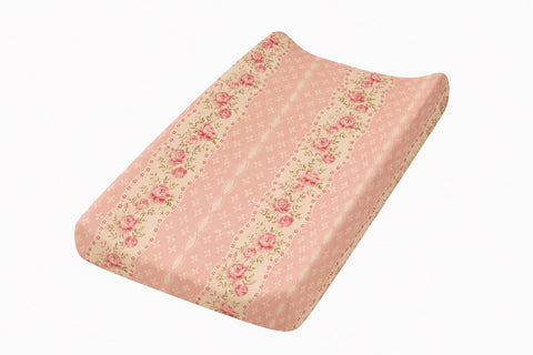 Pink Rose Changing Pad Cover