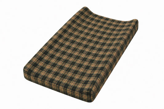 Little Mae & Co. Green Plaid Changing Pad Cover -