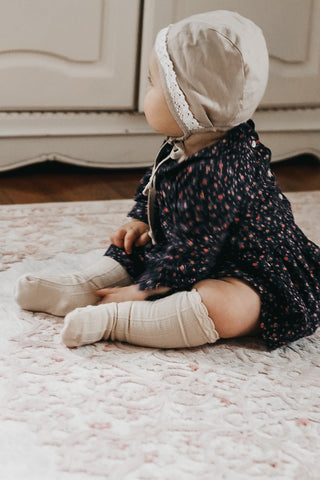 Ruffle Cotton Knee High Socks