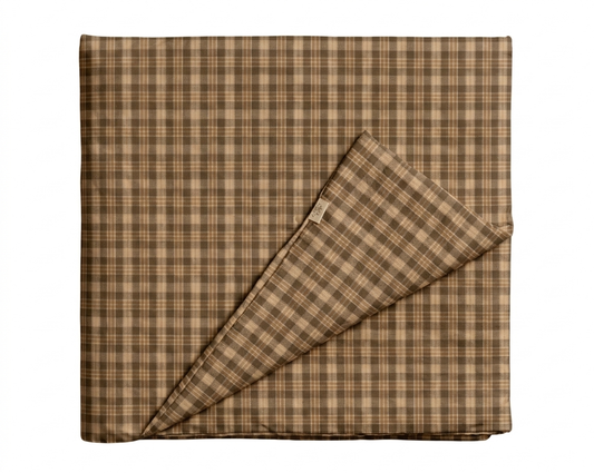 Brown Plaid Crib Quilted Blanket in - photo