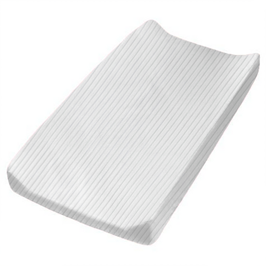 Pearl White Ribbed Changing Pad Cover in - photo