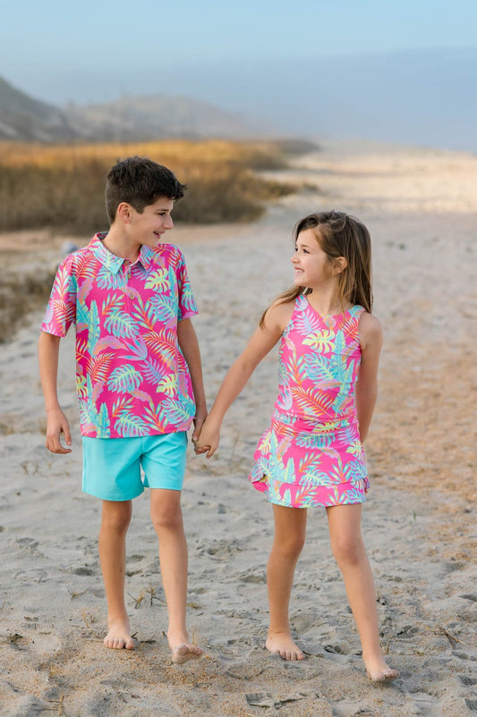 Pink Palm Paradise Athletic Set in - Outfit Sets photo