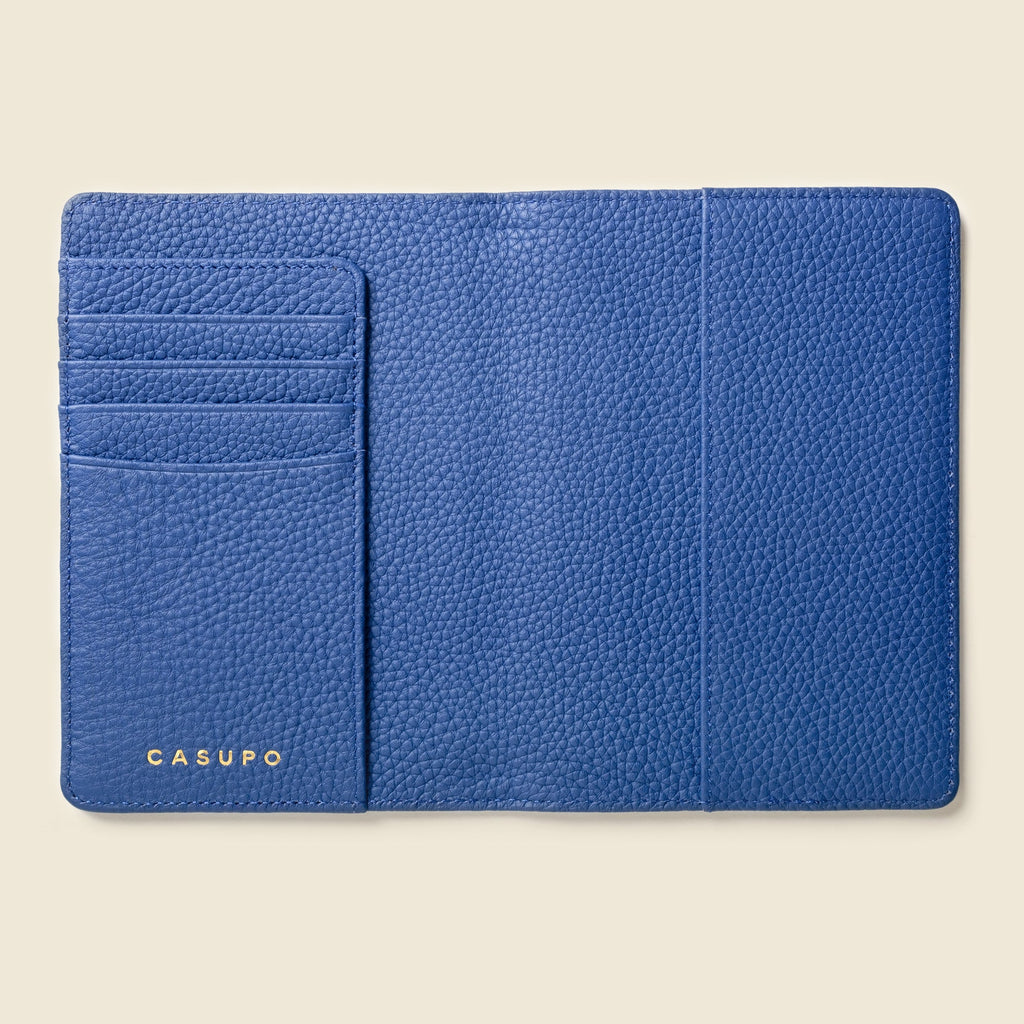 Leather Passport Wallet with RFID Shield- Cobalt in - Small Leather Goods photo