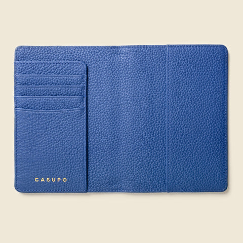 Leather Passport Wallet with RFID Shield- Cobalt in - Small Leather Goods photo