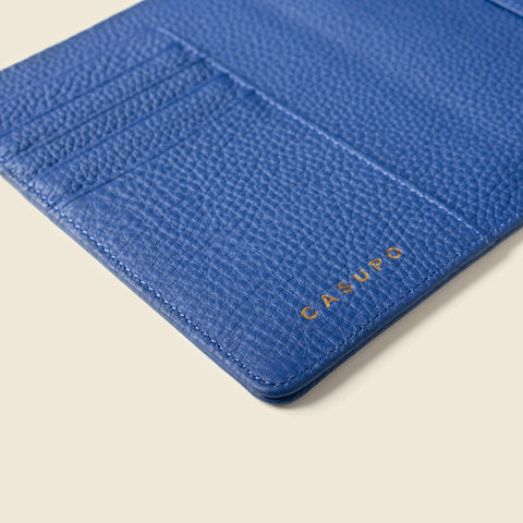 Leather Passport Wallet with RFID Shield- Cobalt in - Small Leather Goods photo