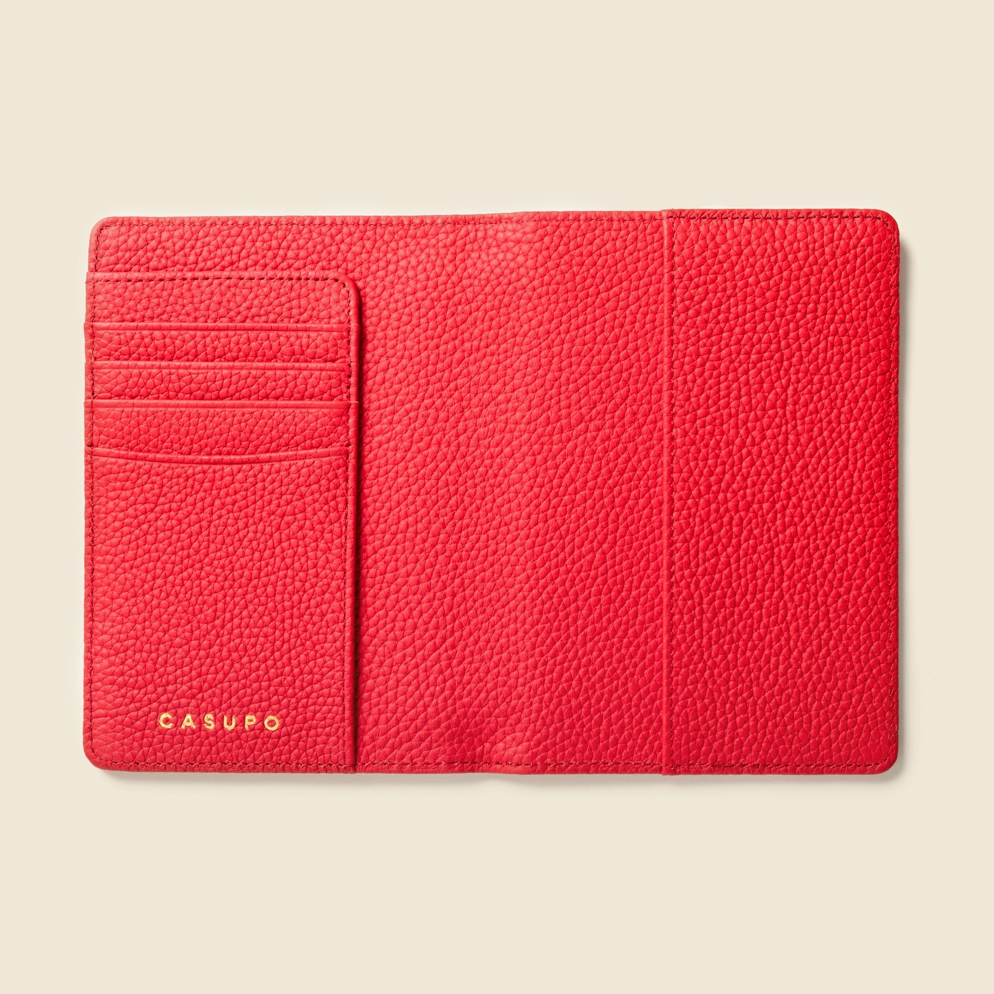 Leather Passport Wallet with RFID - Red in - Small Leather Goods photo
