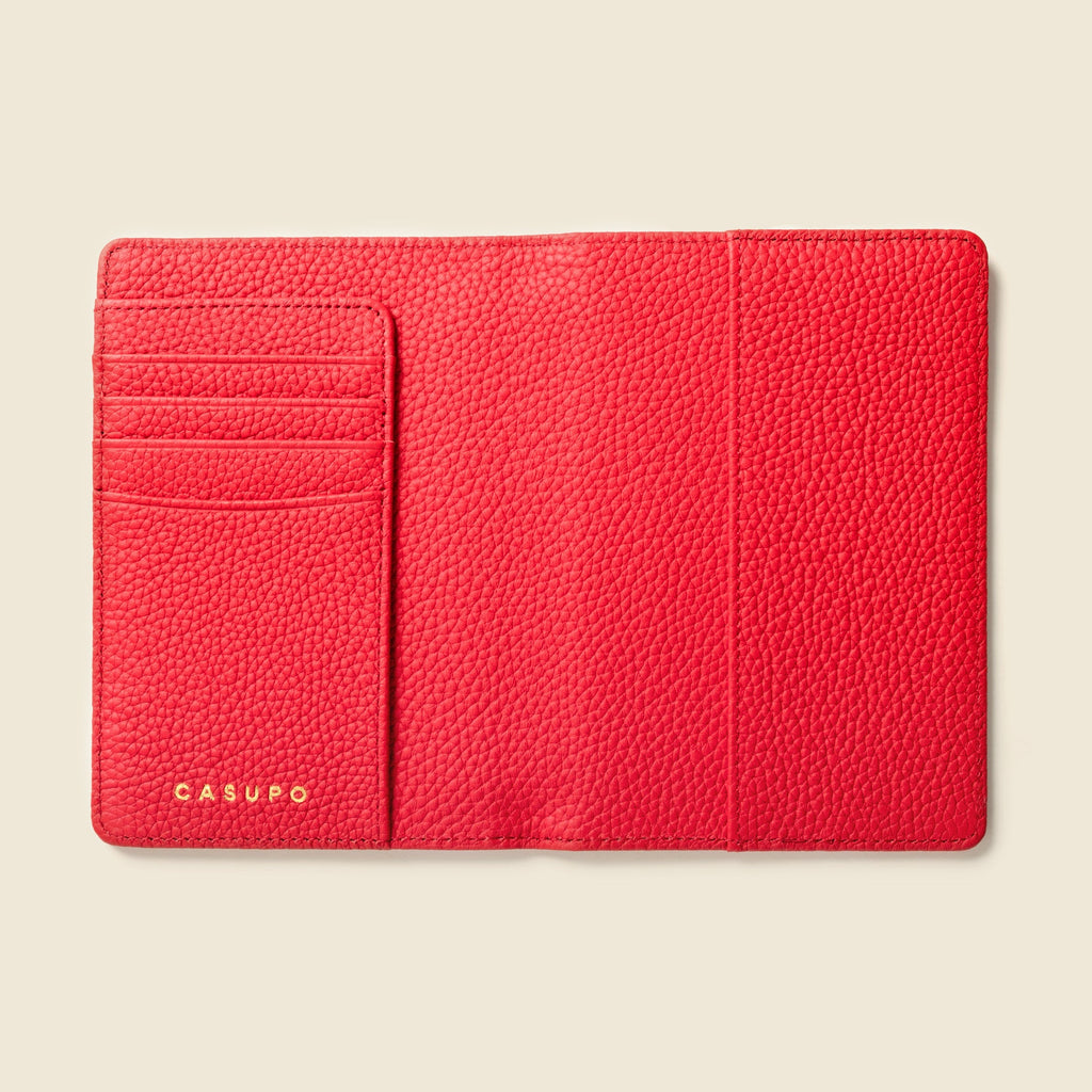 Leather Passport Wallet with RFID - Red in - Small Leather Goods photo