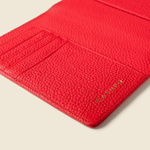 Leather Passport Wallet with RFID - Red in - Small Leather Goods photo