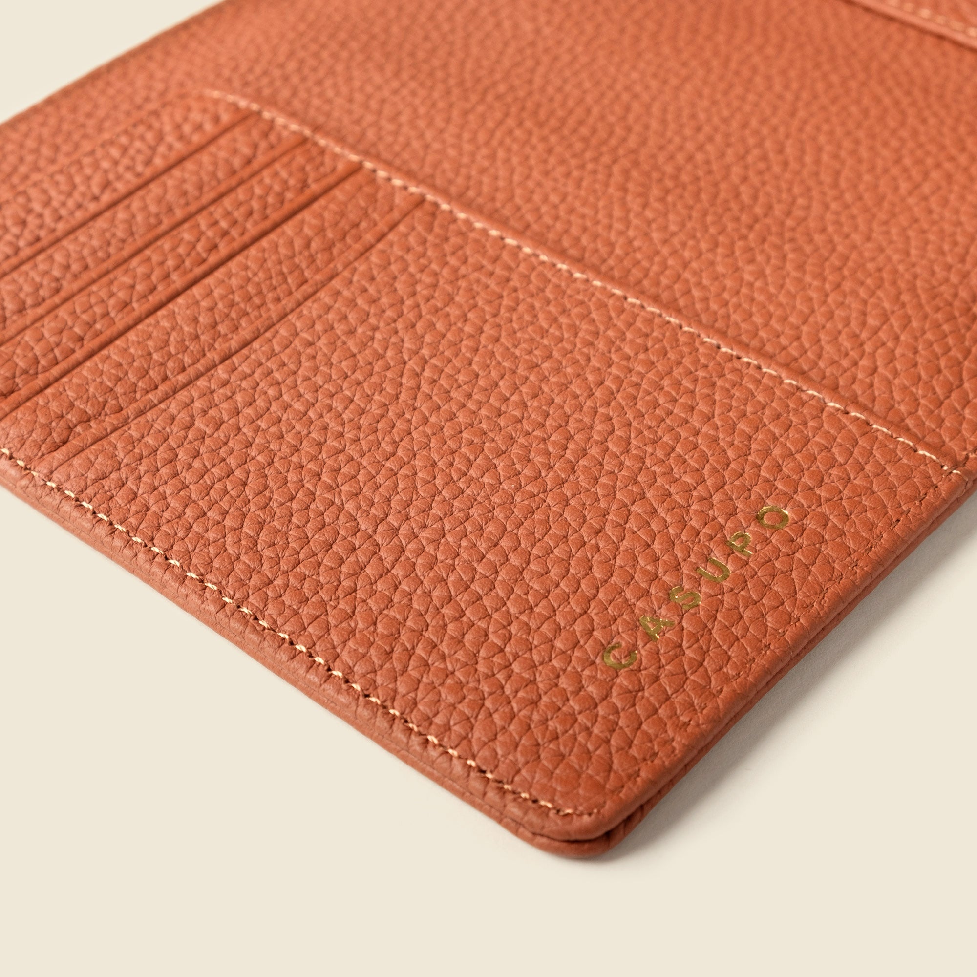 Leather Passport Wallet with RFID - Tan in - Small Leather Goods photo