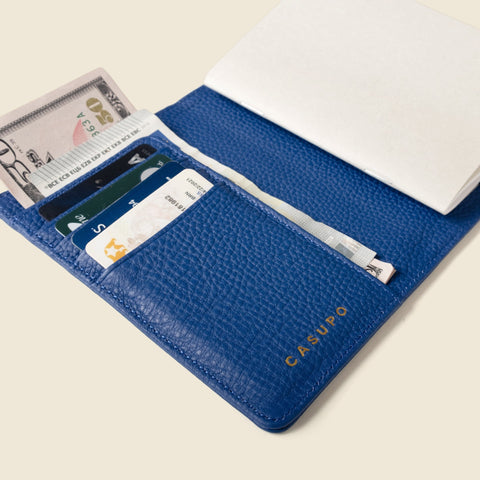 Leather Passport Wallet with RFID Shield- Cobalt in - Small Leather Goods photo
