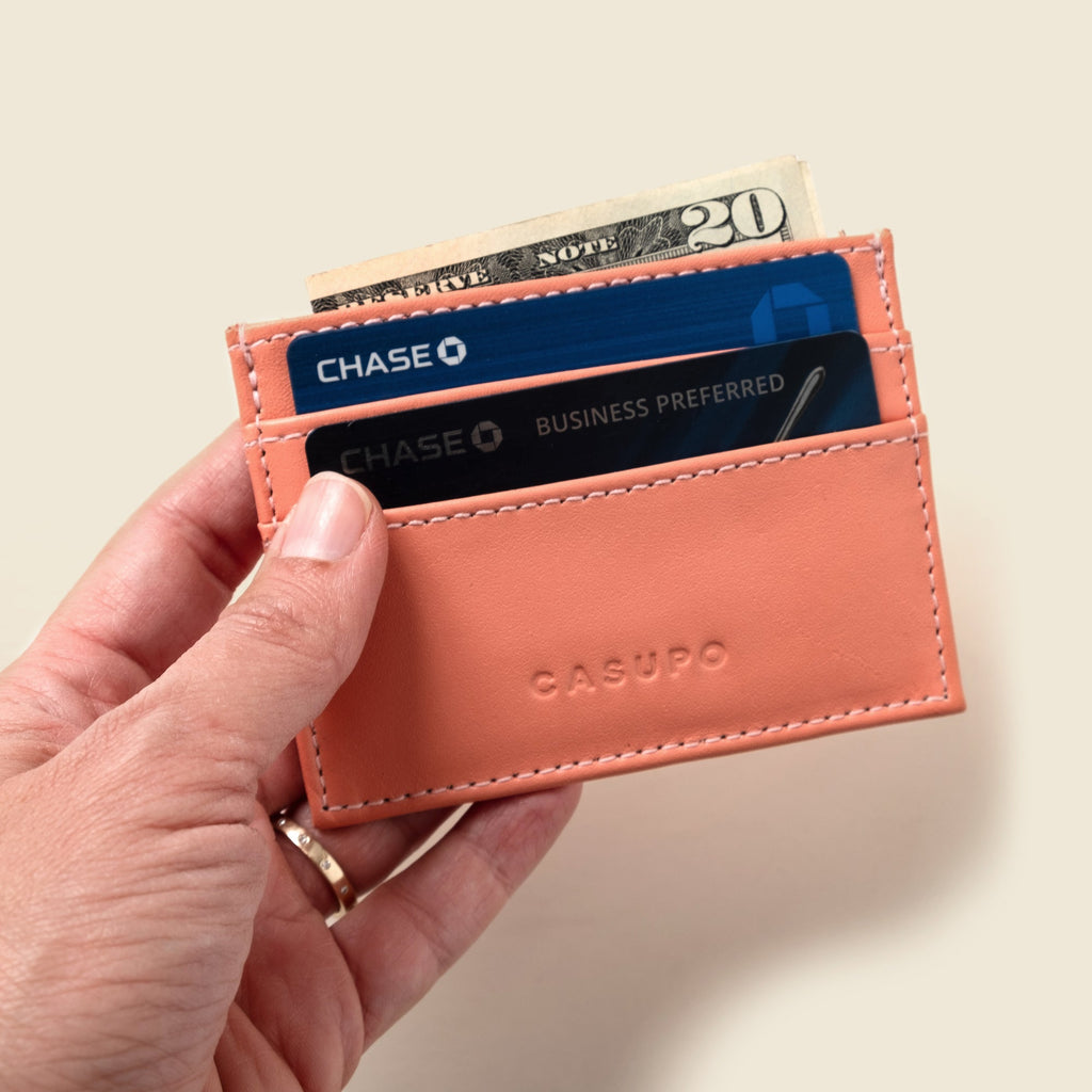 Slim Card Holder Wallet With RFID Protection - Pink in - Slim Card Holder photo