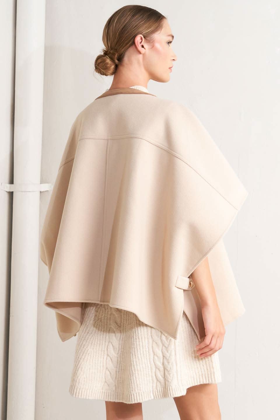 TIMELESS ELEGANCE WOVEN FELT CAPELET in - TOPS photo