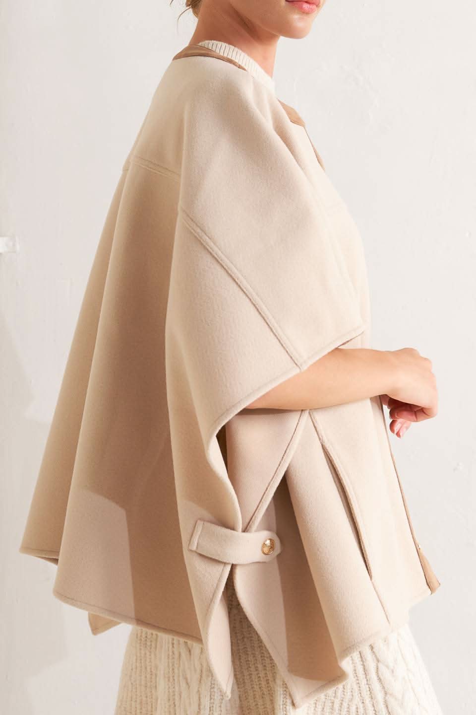 TIMELESS ELEGANCE WOVEN FELT CAPELET in - TOPS photo