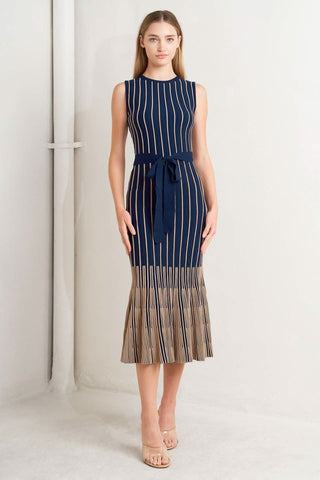 SMOOTH WEIGHTED FEEL KNIT MIDI DRESS in - SWEATERS photo