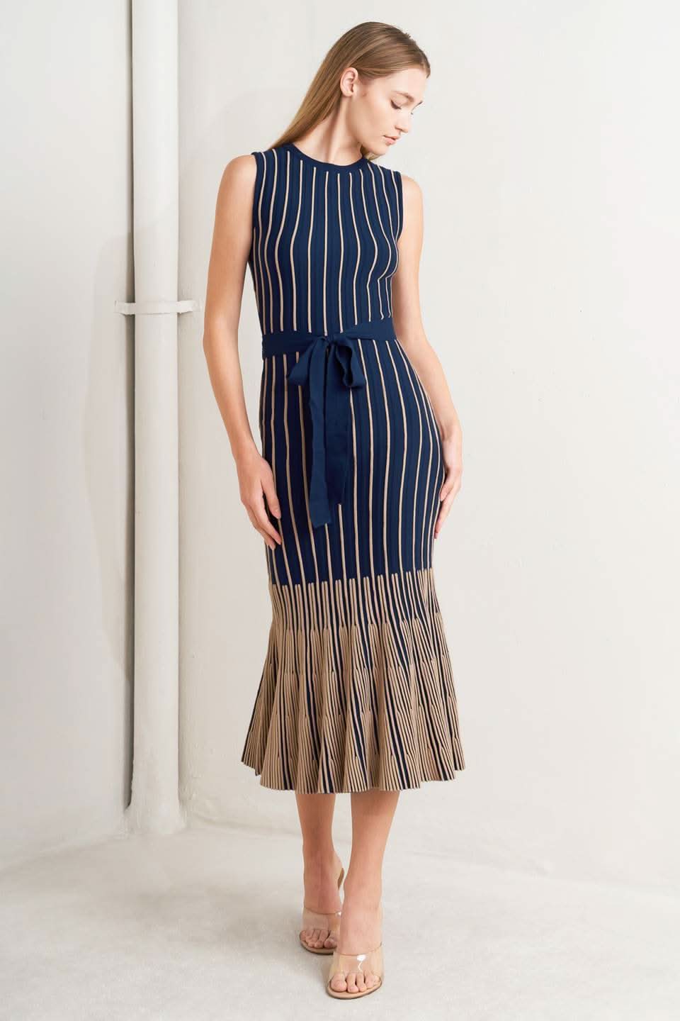 SMOOTH WEIGHTED FEEL KNIT MIDI DRESS in - SWEATERS photo