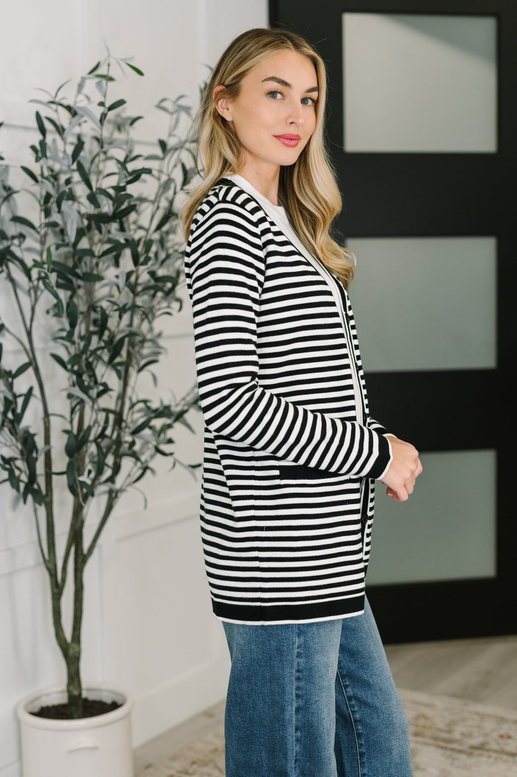 Finagle Your Way Striped Cardigan in - Womens photo