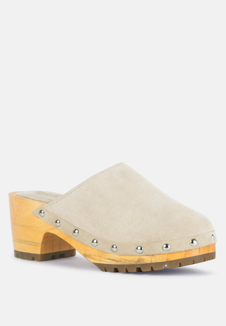 Cedrus Fine Suede Studded Clogs Mules in - Clogs photo