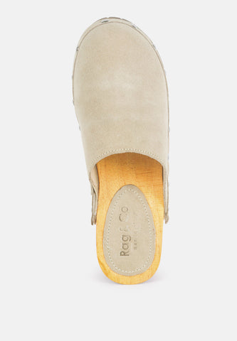 Cedrus Fine Suede Studded Clogs Mules in - Clogs photo