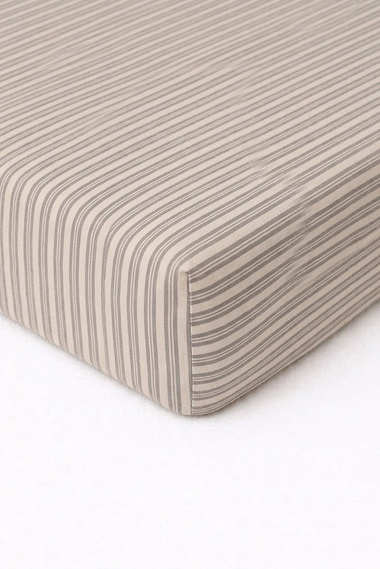 Little Mae & Co. Grey Ivory Stripe Crib Sheet -