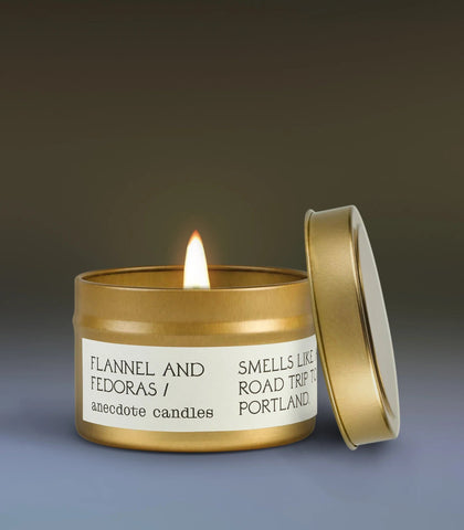 Flannel & Fedoras in Travel Tin - candles photo