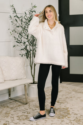 Fluffy Flurry Snap Button Pullover in - Womens photo