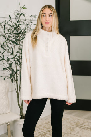 Fluffy Flurry Snap Button Pullover in - Womens photo