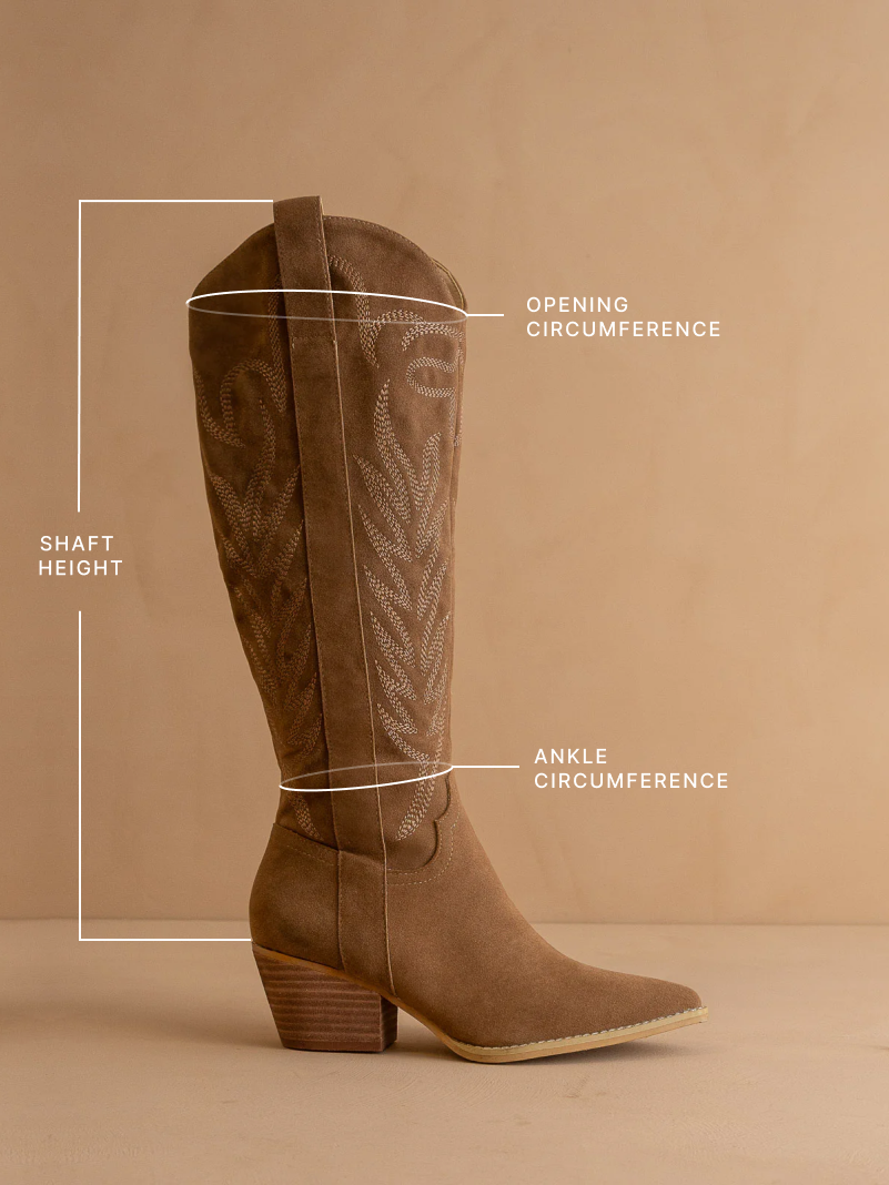The Samara | Brown Embroidered Tall Cowgirl Boot in - BOOTS & BOOTIES photo