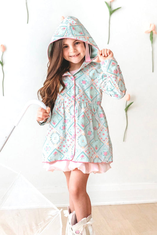 *PREORDER* Petal Patchwork Raincoat in - Coats & Jackets photo