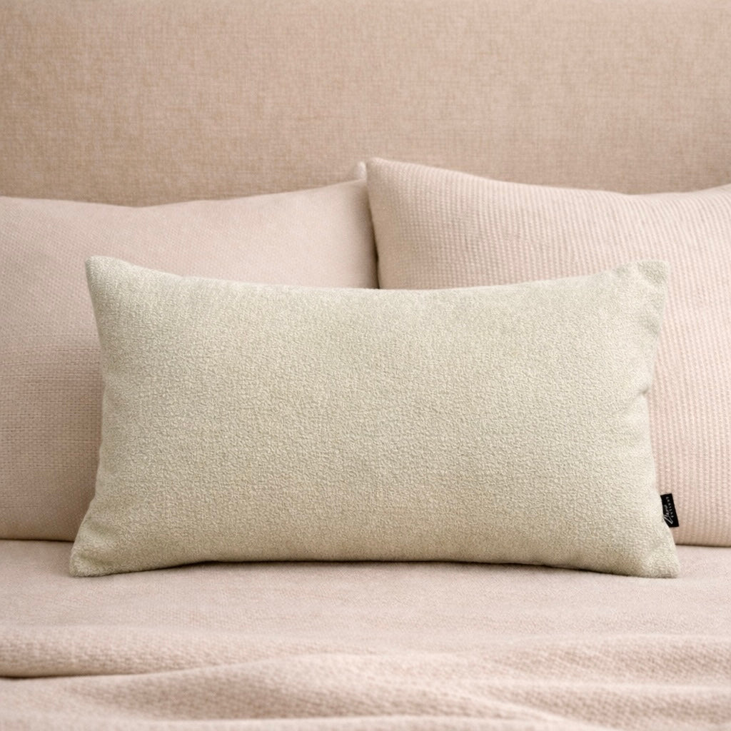 Cream Sherpa Lumbar Pillow Cover in - photo
