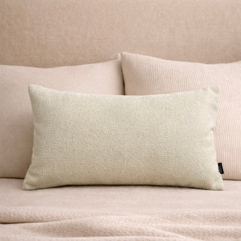 Cream Sherpa Lumbar Pillow Cover in - photo