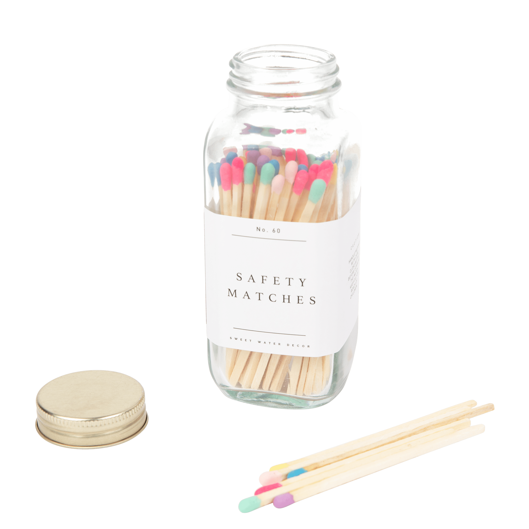 Multicolor Rainbow Safety Matches - 60 Count, 3.75" - SwagglyLife Home & Fashion