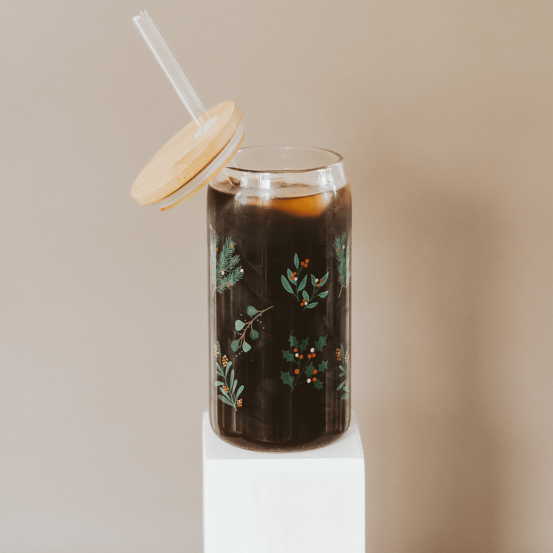 Holly Can Glass - 17 oz - SwagglyLife Home & Fashion