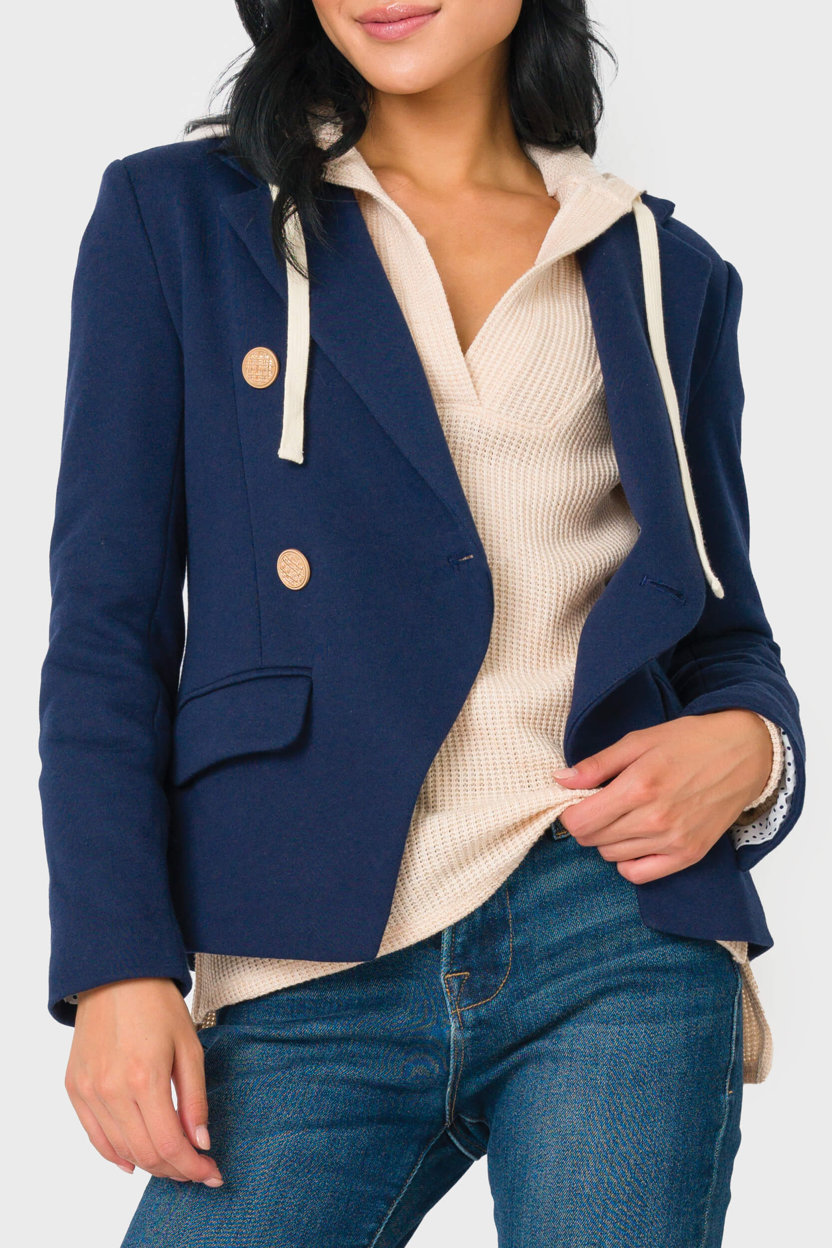 Double Breasted Blazer in Navy - 20, JACKETS, 201 photo