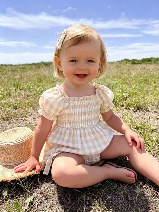 Mommy & Me Plaid Girl Romper -