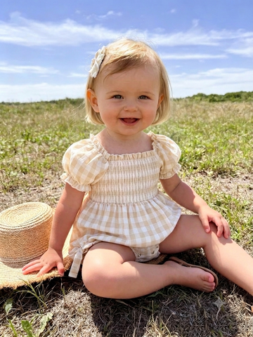 Mommy & Me Plaid Girl Romper