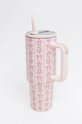 Girly Girl Bow and Floral Tumbler in - Womens photo
