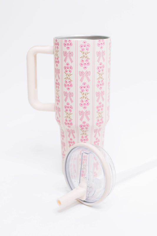 Girly Girl Bow and Floral Tumbler in - Womens photo