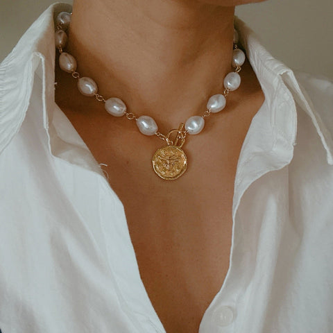Golden Bee Baroque Necklace in - Jewelry photo