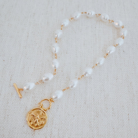 Golden Bee Baroque Necklace in - Jewelry photo