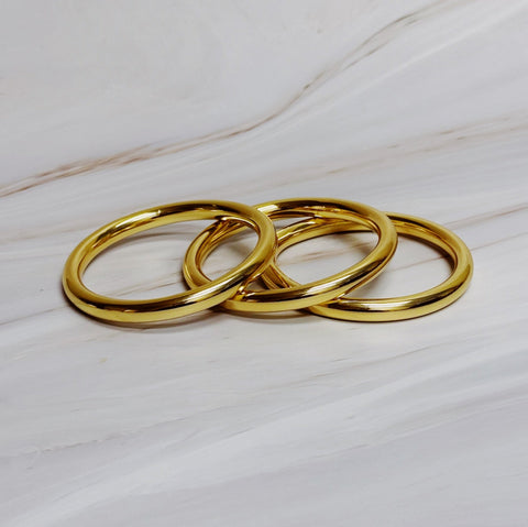 Golden Stack Luxe Bangle Set – Sleek Polished Gold-Tone Arm Candy in Classic Stacking Style in - Jewelry photo