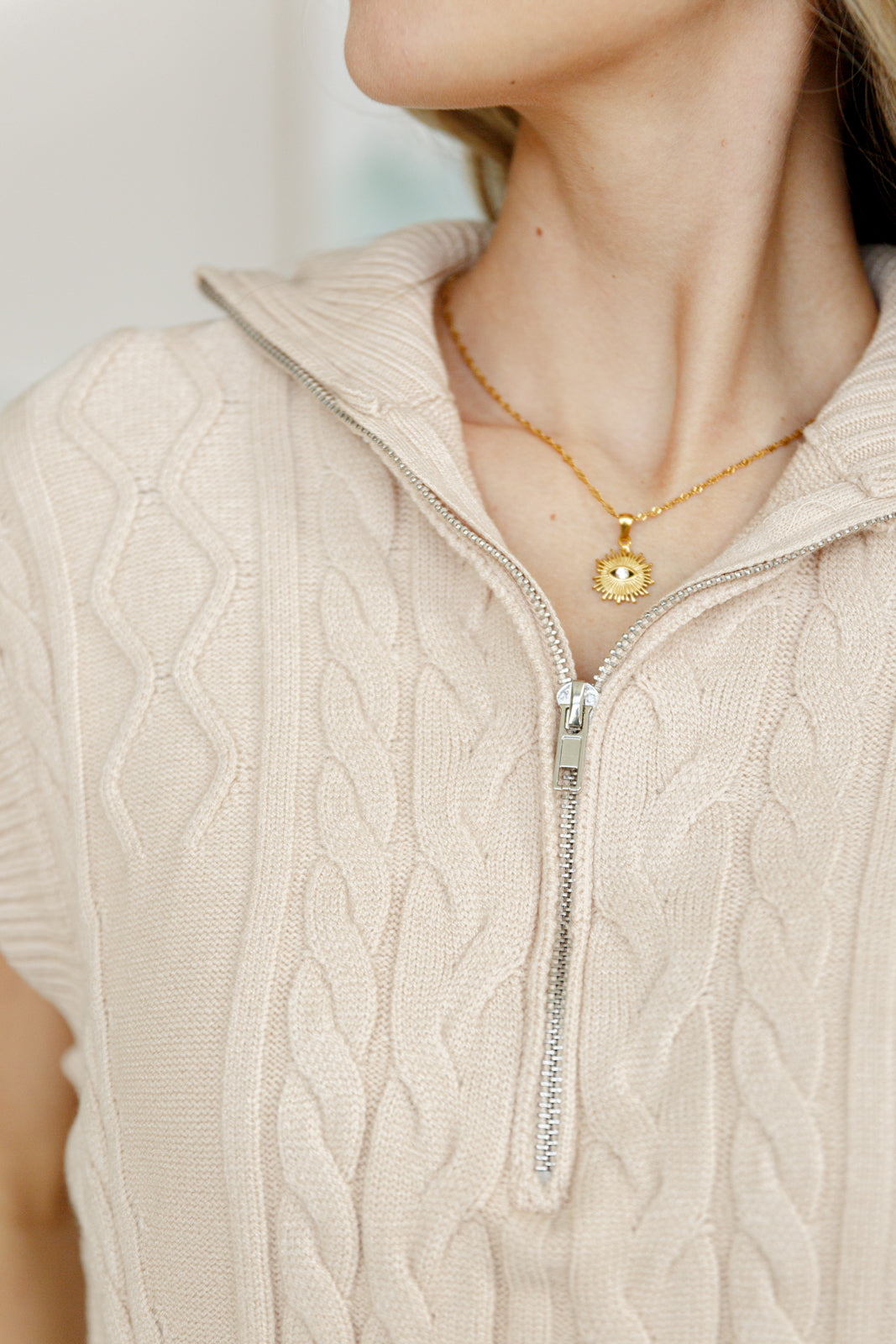 Golf At Four Cable Knit Vest in - Layers photo