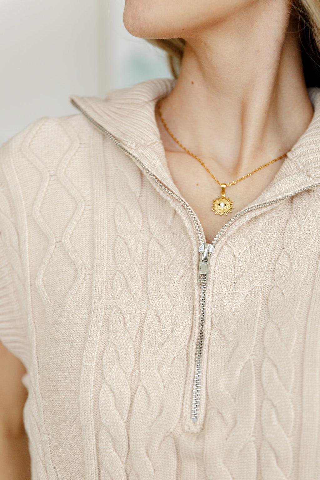 Golf At Four Cable Knit Vest in - Layers photo