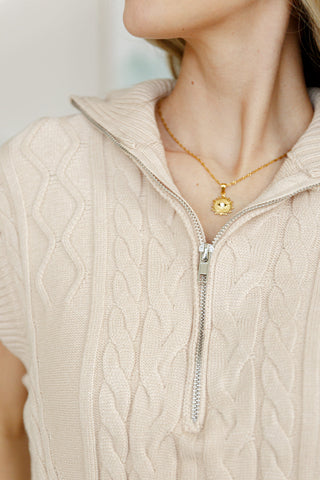 Golf At Four Cable Knit Vest in - Layers photo