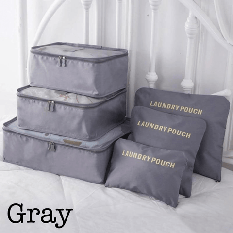 6 Piece Travel Organizer in Gray - Travel photo